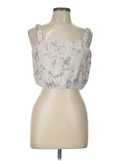 Pre-owned Paper Crane Sleeveless Top Silver Strapless Neckline Tops