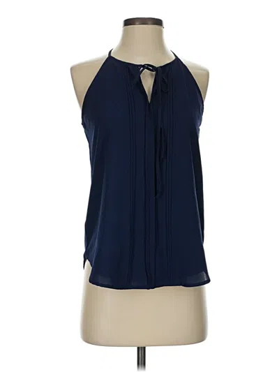 Pre-owned Paper Crane Tank Top Blue Halter Neckline Tops