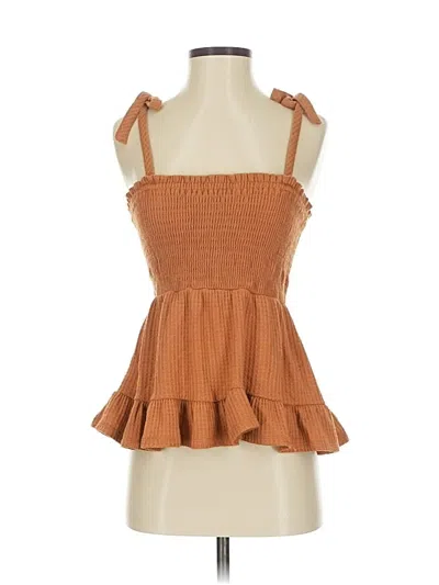 Pre-owned Paper Crane Tank Top Brown Strapless Neckline Tops