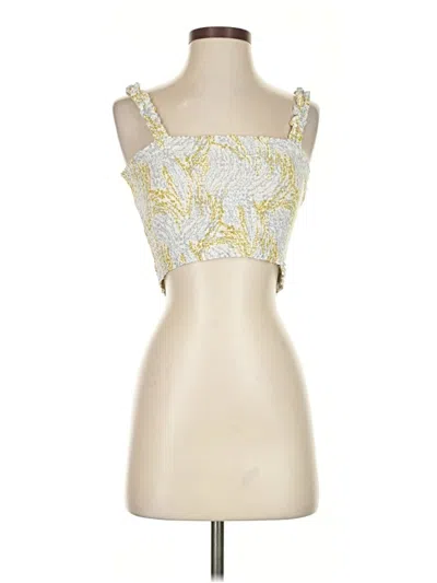 Pre-owned Paper Crane Tank Top Gold Strapless Neckline Tops