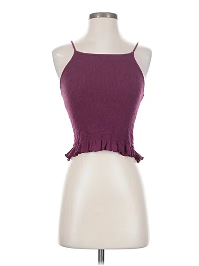 Pre-owned Paper Crane Tank Top Purple Halter Neckline Tops