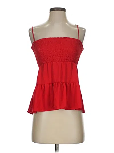 Pre-owned Paper Crane Tank Top Red Strapless Neckline Tops