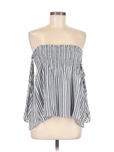 Pre-owned Paper Crane Tube Top Silver Strapless Neckline Tops