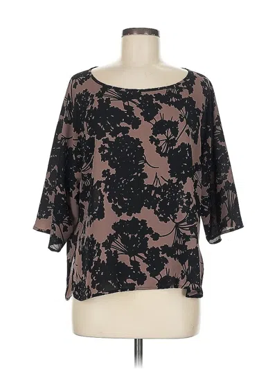 Pre-owned Paper Crown 3/4 Sleeve Blouse In Black