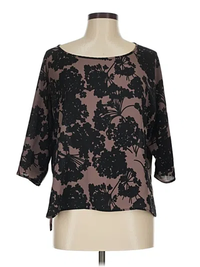 Pre-owned Paper Crown 3/4 Sleeve Blouse In Black