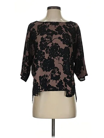 Pre-owned Paper Crown 3/4 Sleeve Blouse In Black