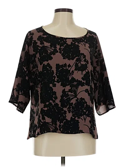 Pre-owned Paper Crown Short Sleeve Blouse In Black