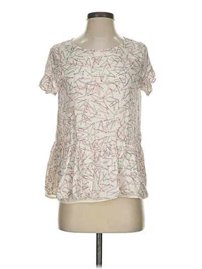 Pre-owned Paper Crown Short Sleeve Blouse In Ivory