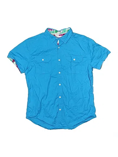 Pre-owned Paper Denim & Cloth Kids' Short Sleeve Button Down Shirt In Blue