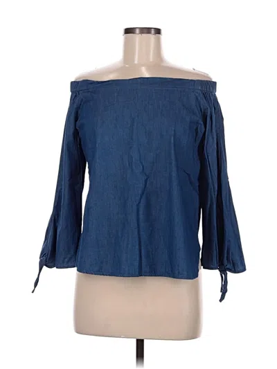 Pre-owned Paper Heart 3/4 Sleeve Blouse In Blue