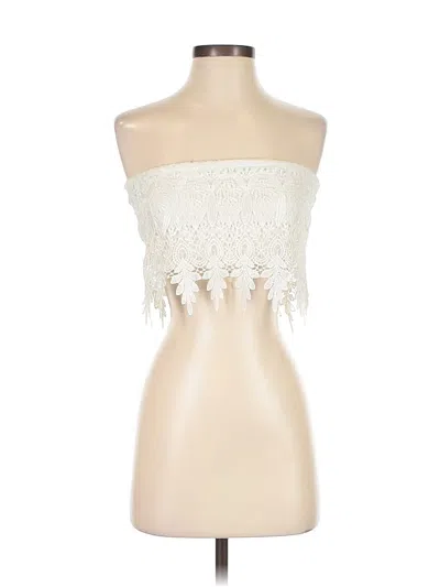 Pre-owned Paper Heart Sleeveless Top White Strapless Neckline Tops