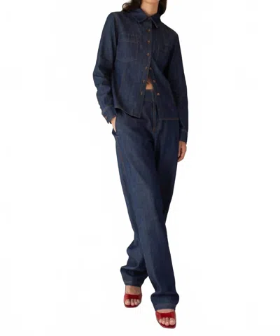Paper Label Agathe Denim Pant In Indigo In Blue