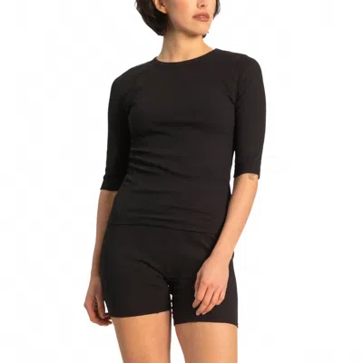 Paper Label Akari Crewneck Top In Black