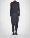 Paper Label Andia Roll Neck Top In Black In Black