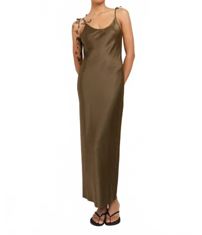 Paper Label Bella Maxi Dress In Moss Green