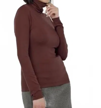 Paper Label Cynthia Turtle Neck In Truffle In Burgundy