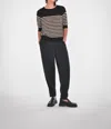 Paper Label Esme Striped Pullover Sweater In Black In Black
