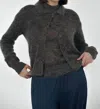 Paper Label Gia Collar Cardigan In Dark Grey In Gray