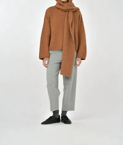 Paper Label Juri Hood Scarf In Golden Nutshell In Green
