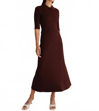 Paper Label Leona Rib Polo Shirt In Truffle In Brown