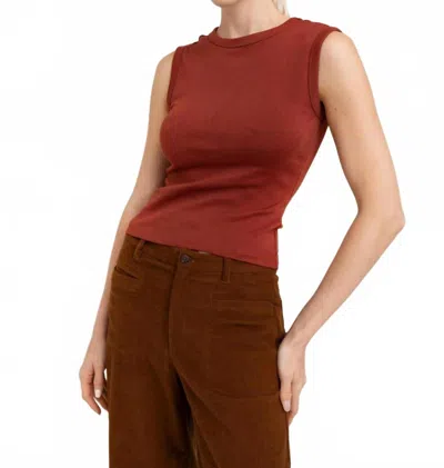 Paper Label Lydia Tank Top In Henna In Red
