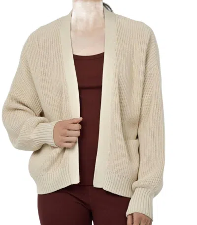 Paper Label Mali Open Cardigan In Vintage Oat In White