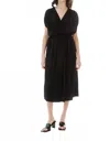 Paper Label Mimi Pleated Wrap Dress In Black
