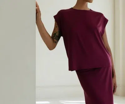 Paper Label Modal Sleeveless Layering Top In Fig In Red