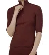 Paper Label Mory Half Zip Top In Truffle