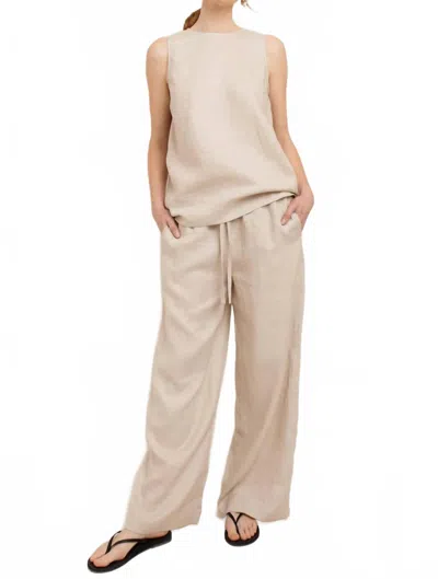 Paper Label Sadie Linen Pull-on Pants In Natural In Neutral