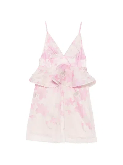 Paper Lace Haudrey Floral-print Peplum Mini Dress In Neutral