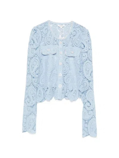 Paper Lace Lace Scallop Shirt In Blue