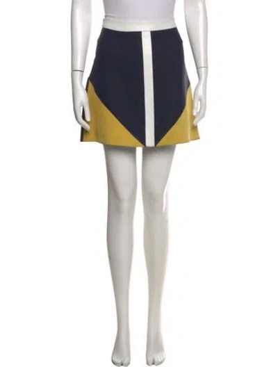 Pre-owned Paper London Colorblock Pattern Mini Skirt In Blue