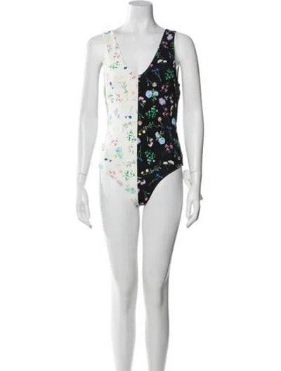 Pre-owned Paper London Floral Print One-piece In Purple