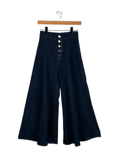 Pre-owned Paper London High-rise Wide Leg Jeans In Blue