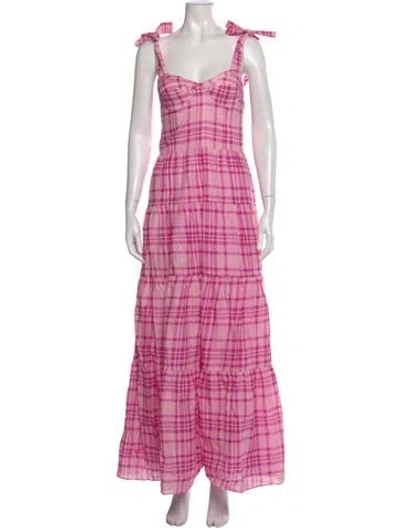 Pre-owned Paper London Linen Long Dress W/ Tags In Pink