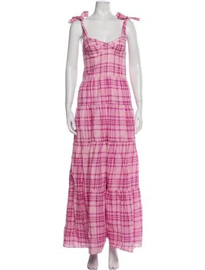 Pre-owned Paper London Linen Long Dress W/ Tags In Pink