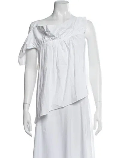 Pre-owned Paper London Off-the-shoulder Short Sleeve Top W/ Tags In White