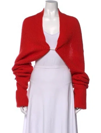 Pre-owned Paper London Open Front Sweater In Red
