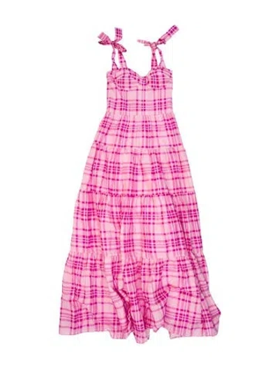 Pre-owned Paper London Plaid Print Long Dress W/ Tags In Pink