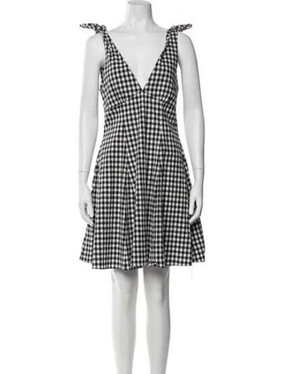Pre-owned Paper London Plaid Print Mini Dress In Black