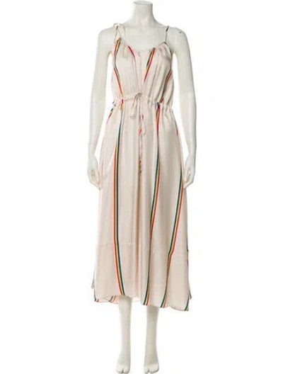 Pre-owned Paper London Silk Long Dress In Neutral