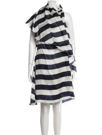 Pre-owned Paper London Silk Midi Length Dress In Blue