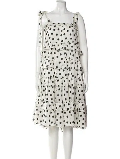 Pre-owned Paper London Silk Midi Length Dress In White