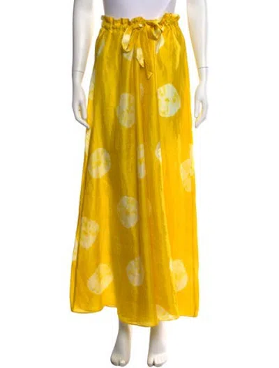 Pre-owned Paper London Silk Wide Leg Pants In Yellow