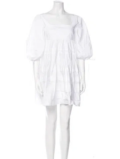 Pre-owned Paper London Square Neckline Mini Dress In Neutral