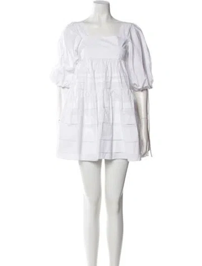 Pre-owned Paper London Square Neckline Mini Dress In Neutral