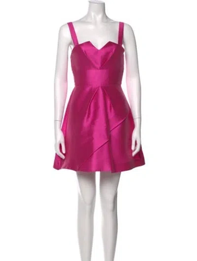 Pre-owned Paper London Square Neckline Mini Dress In Pink