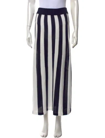 Pre-owned Paper London Striped Long Skirt In White