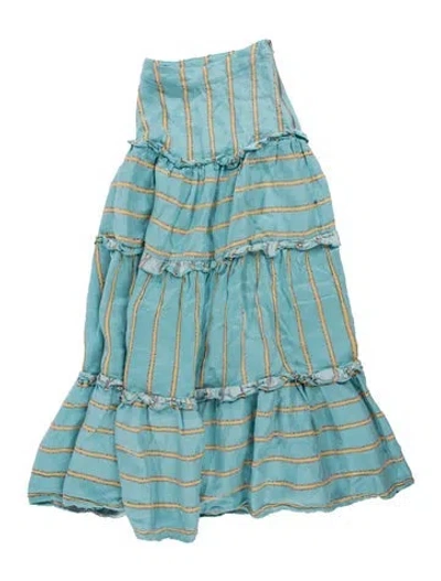 Pre-owned Paper London Striped Mini Skirt In Blue